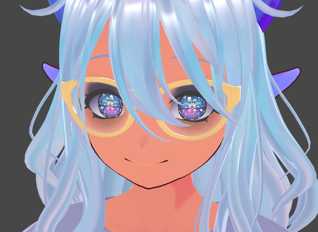 Blue glass eyes