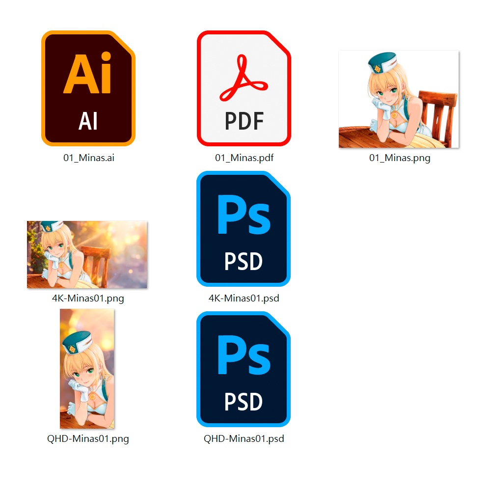 01 Character "Minas"【ベクター元データ収録】Complete Vector Set|米娜絲・頂級向量工藝包