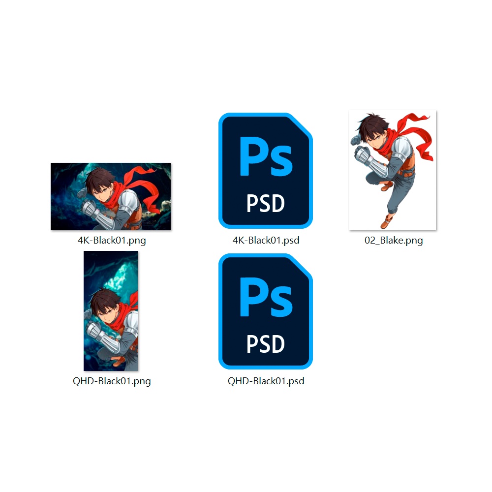 02 Character "Blake"【高画質壁紙+立ち絵素材】Wallpaper & Layered PSD|布雷克・高畫質桌布&立繪素材包