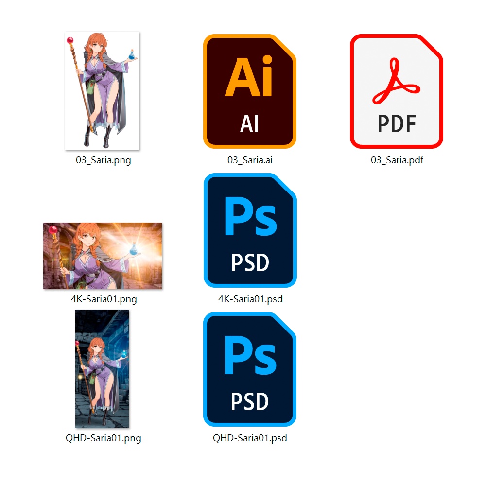 03 Character "Saria"【ベクター元データ収録】Complete Vector Set|莎里亞・頂級向量工藝包