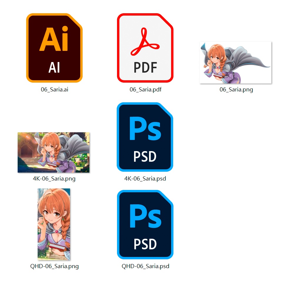 06 Character "Saria"【ベクター元データ収録】Complete Vector Set|莎里亞・頂級向量工藝包
