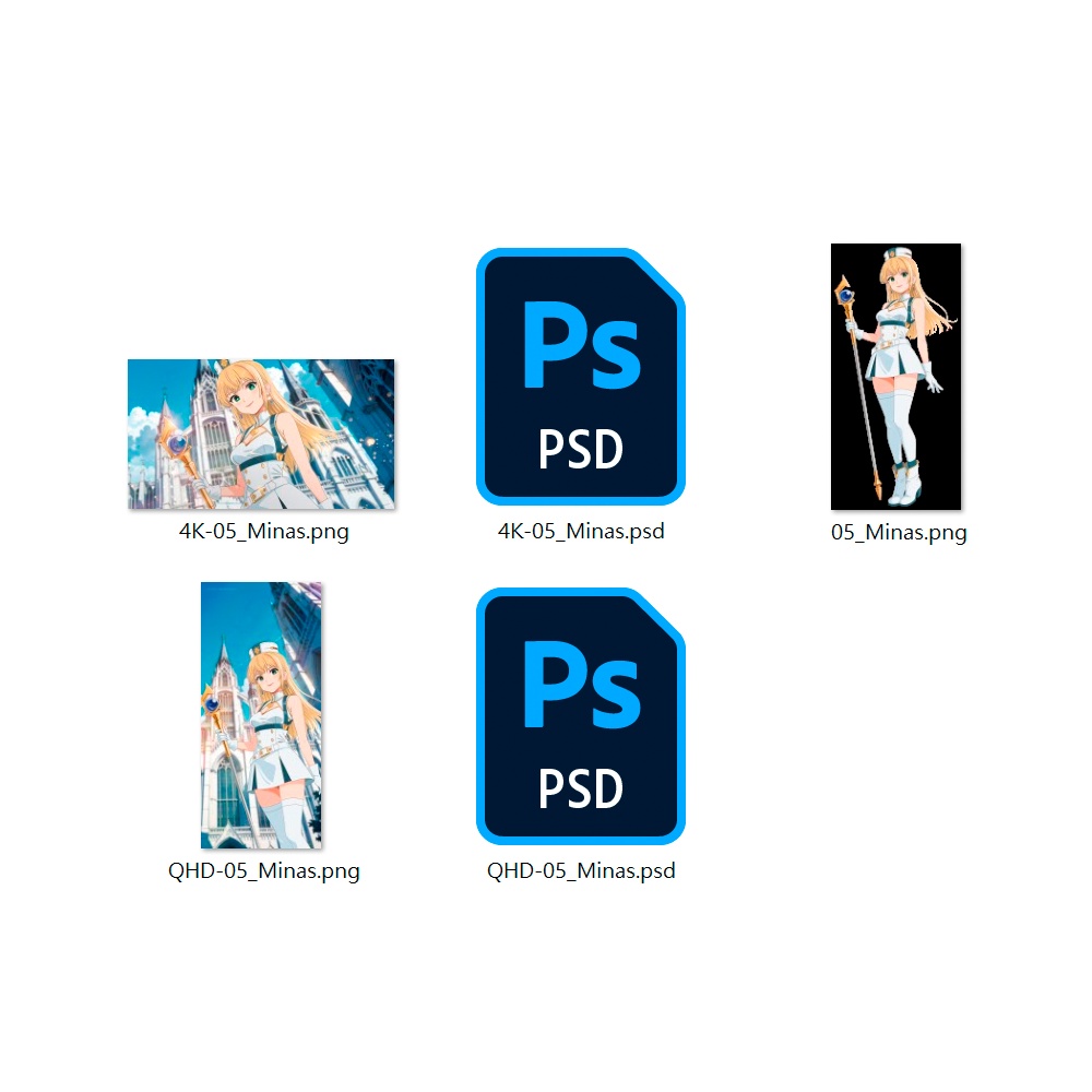 05 Character "Minas"【高画質壁紙+立ち絵素材】Wallpaper & Layered PSD|米娜絲・高畫質桌布&立繪素材包