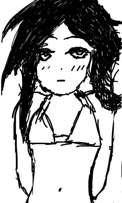 【キャラ案】ラクガキ 水着少女 