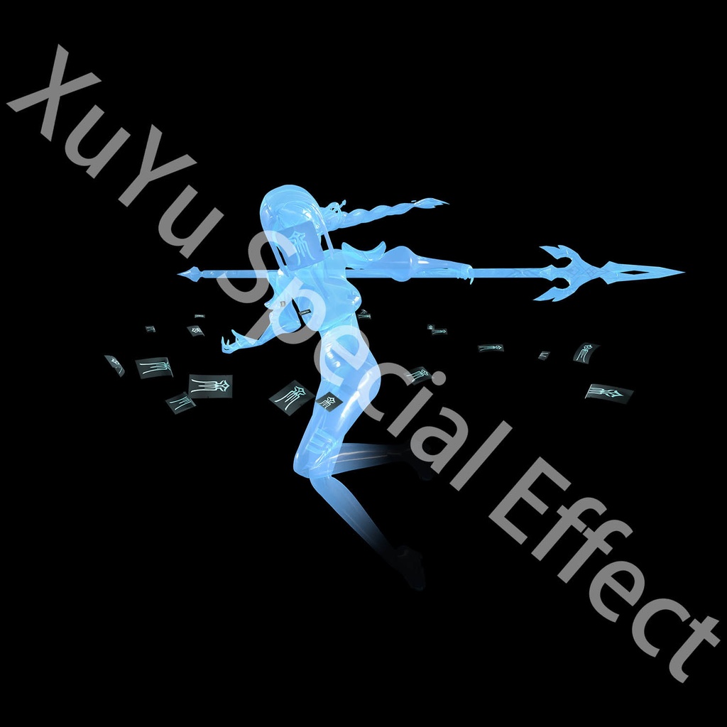 原神申鶴コスプレ用特殊効果|Genshin Shenhe Special Effectキャラクタースキルのポスト合成に対応PSD+PNGデジタルファイル|即時自動発送