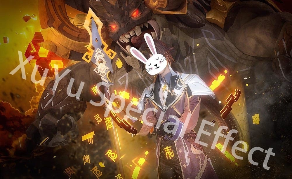 原神鍾離コスプレ用特殊効果|Genshin Zhongli Special Effectキャラクタースキルのポスト合成に対応PSD+PNGデジタルファイル|即時自動発送