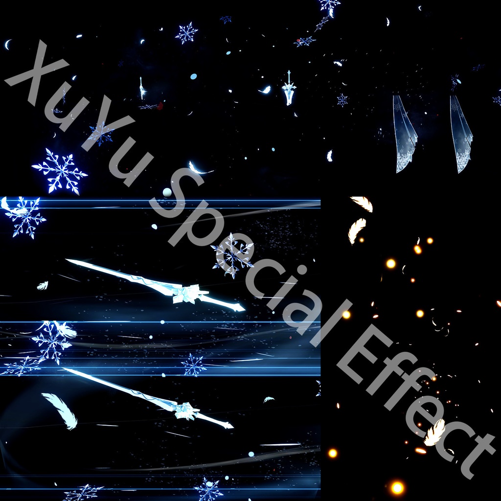 原神エウルアコスプレ用特殊効果|Genshin Eula Special Effectキャラクタースキルのポスト合成に対応PSD+PNGデジタルファイル|即時自動発送