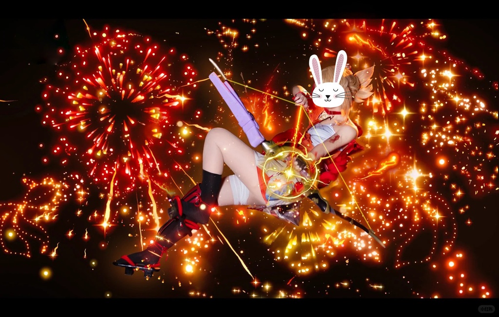 原神宵宮コスプレ用特殊効果|Genshin Yoimiya Cosplay Special Effectキャラクタースキルのポスト合成に対応PSD+PNGデジタルファイル|即時自動発送