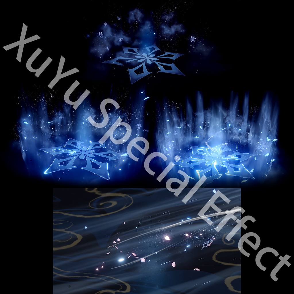 原神神里綾華コスプレ用特殊効果|Genshin Kamisato Ayaka Cosplay Special Effectキャラクタースキルのポスト合成に対応PSD+PNGデジタルファイル|即時自動発送