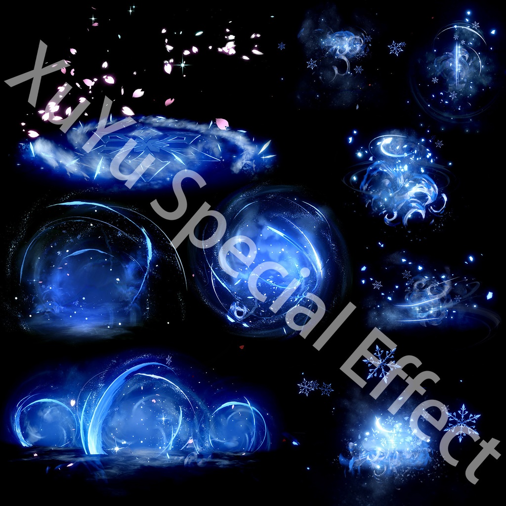 原神神里綾華コスプレ用特殊効果|Genshin Kamisato Ayaka Cosplay Special Effectキャラクタースキルのポスト合成に対応PSD+PNGデジタルファイル|即時自動発送