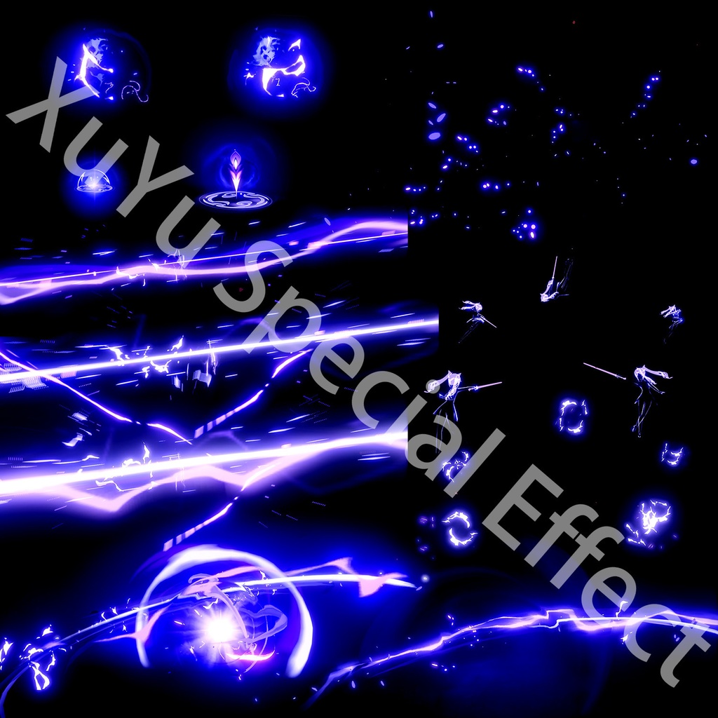 原神刻晴コスプレ用特殊効果|Genshin Keqing Cosplay Special Effectキャラクタースキルのポスト合成に対応PSD+PNGデジタルファイル|即時自動発送