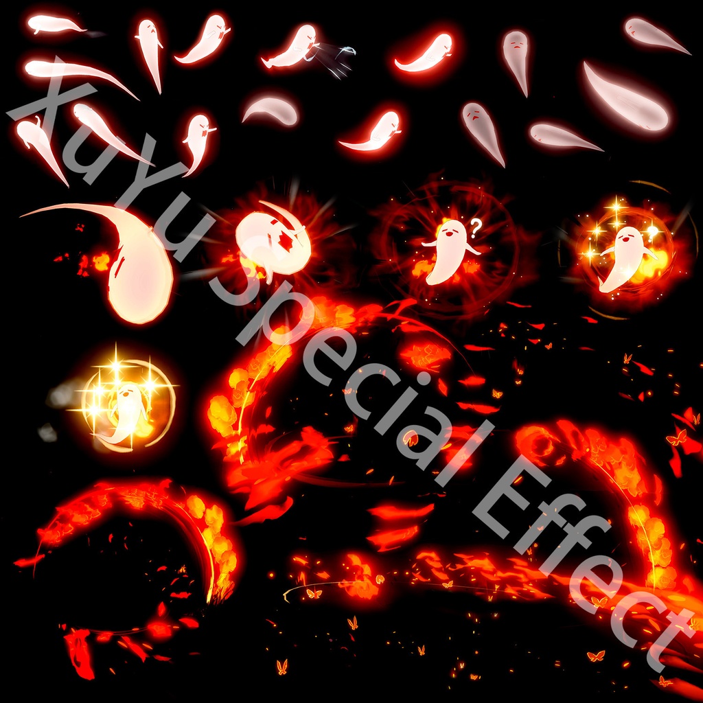 原神胡桃コスプレ用特殊効果|Genshin Hu Tao Cosplay Special Effectキャラクタースキルのポスト合成に対応PSD+PNGデジタルファイル|即時自動発送