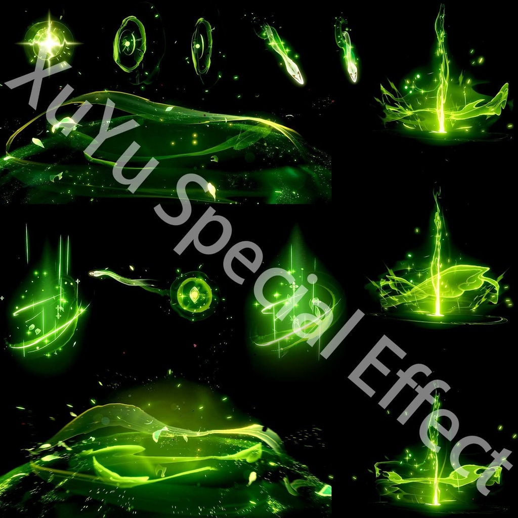 原神白朮コスプレ用特殊効果|Genshin Impact Baizhu Cosplay Special Effectキャラクタースキルのポスト合成に対応PSD+PNGデジタルファイル|即時自動発送