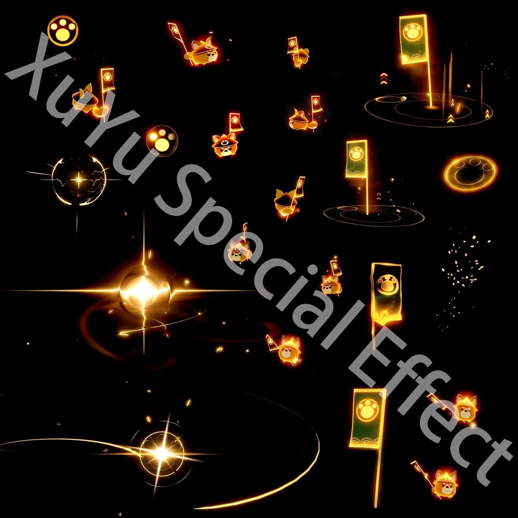 原神ゴローコスプレ用特殊効果|Genshin Impact Gorou Cosplay Special Effectキャラクタースキルのポスト合成に対応PSD+PNGデジタルファイル|即時自動発送