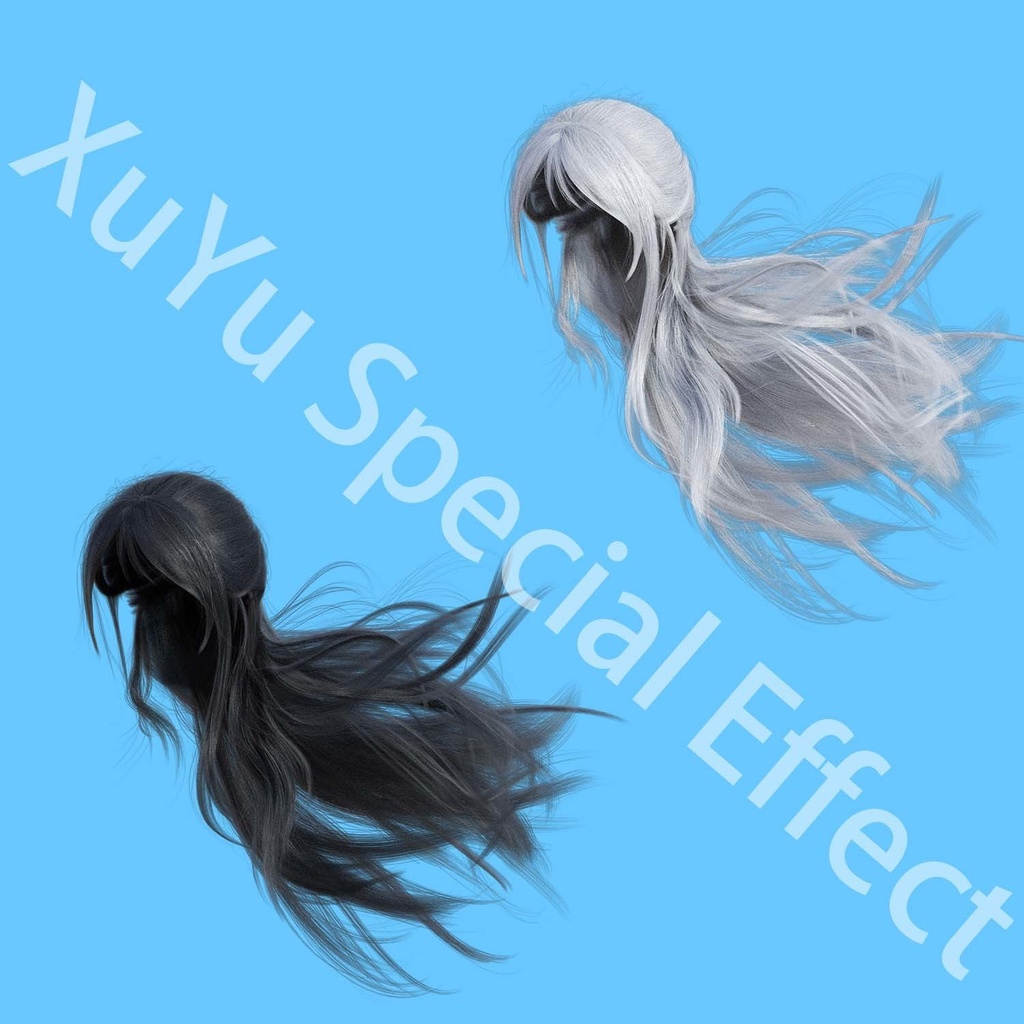 コスプレ用普遍的なPNG素材長い髪髪の束| Cosplay Universal Material Long Hair Strands素材セットポスト合成に対応PNGデジタルファイル|即時自動発送