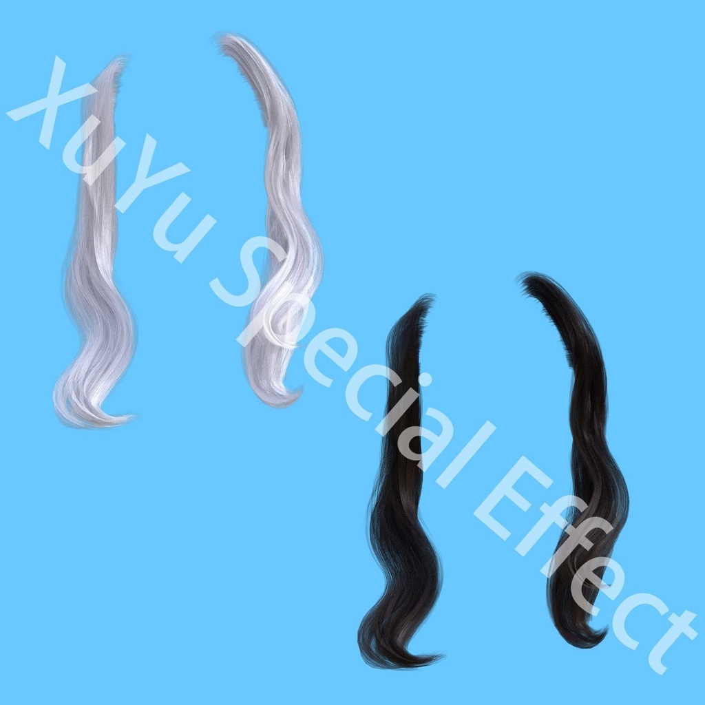 コスプレ用普遍的なPNG素材長い髪髪の束| Cosplay Universal Material Long Hair Strands素材セットポスト合成に対応PNGデジタルファイル|即時自動発送