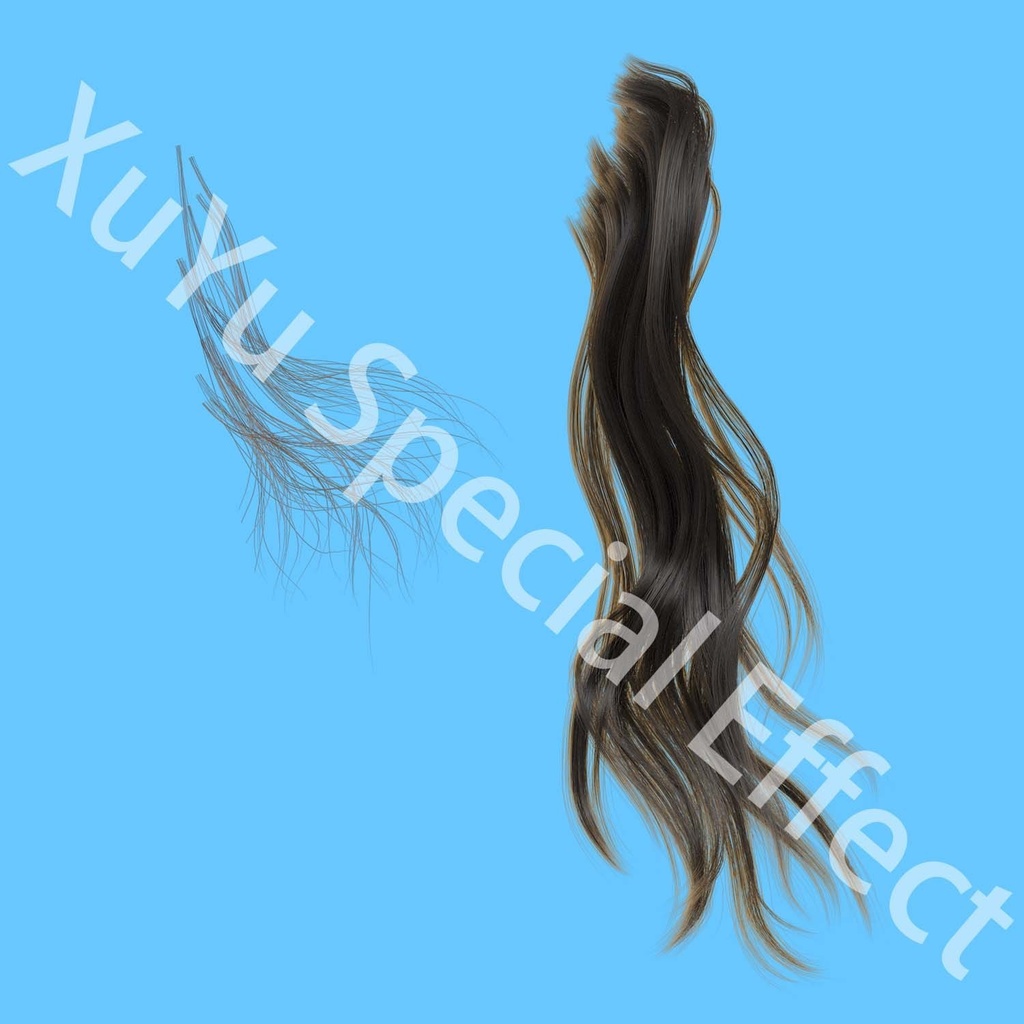 コスプレ用シミュレートされた髪長い髪の束普遍的なPNG素材| Cosplay Universal Material Simulated Hair Strands素材セットポスト合成に対応PNGデジタルファイル|即時自動発送