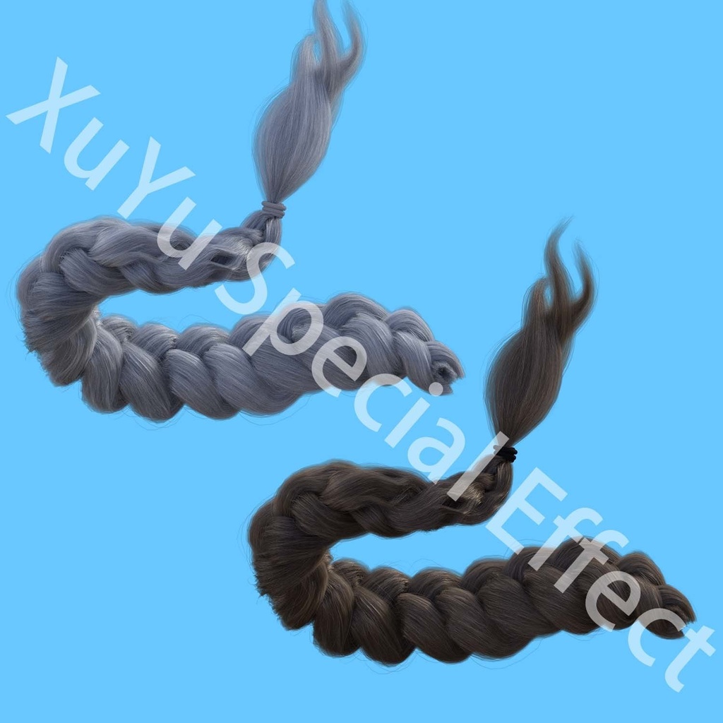コスプレ用編み込み髪長い髪の束普遍的なPNG素材| Cosplay Universal Material Braided Hair Strands素材セットポスト合成に対応PNGデジタルファイル|即時自動発送