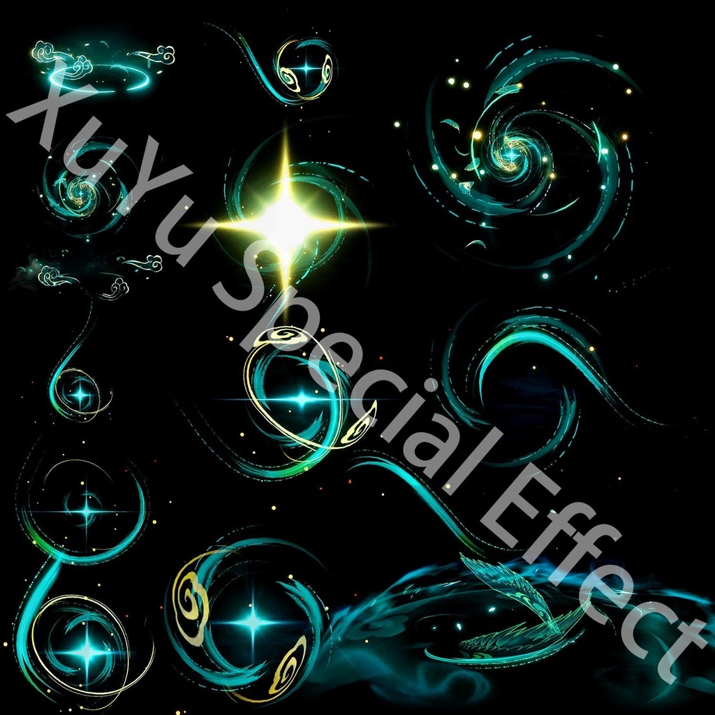 原神閑雲 コスプレ用特殊効果|Genshin Impact Xianyun Cosplay Special Effectキャラクタースキルのポスト合成に対応PSD+PNGデジタルファイル|即時自動発送