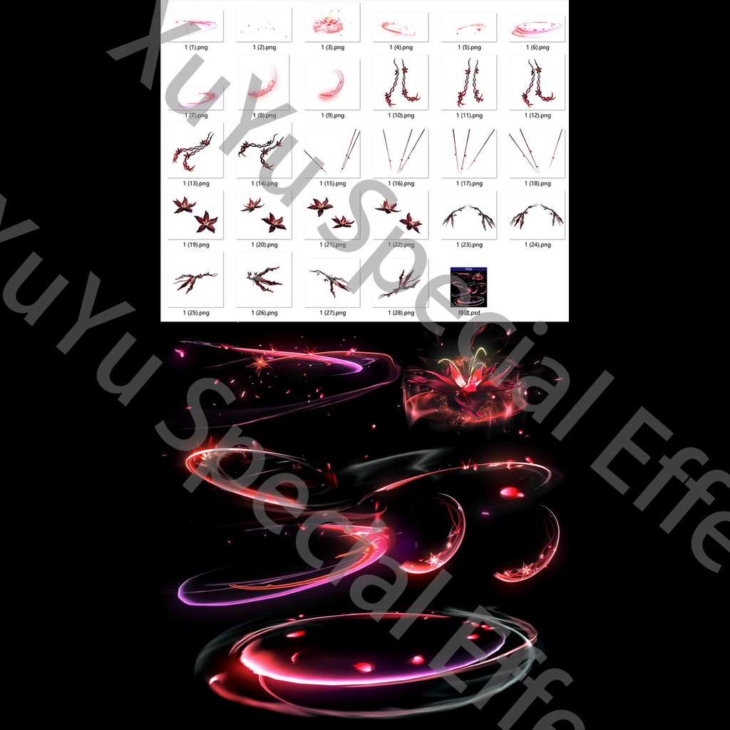 鳴潮ツバキコスプレ用特殊効果|Wuthering Waves Camellya Cosplay Special Effectキャラクタースキルのポスト合成に対応PSD+PNGデジタルファイル|即時自動発送