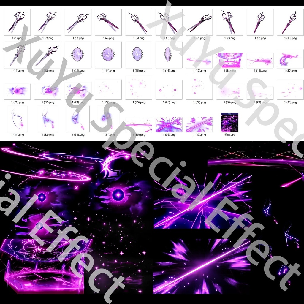 崩壊3rd シーリン コスプレ用エフェクト|Honkai 3rd Sirin Special Effectキャラクタースキルのポスト合成に対応PSD+PNGデジタルファイル|即時自動発送