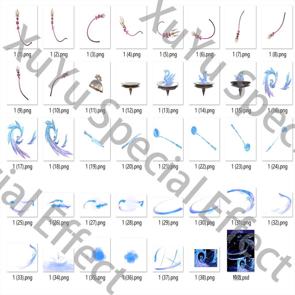 原神エスコフィエ コスプレ用エフェクト|Genshin Impact Escoffier Cosplay Effectキャラクタースキルのポスト合成に対応PNG/PSD+PNGデジタルファイル|即時自動発送