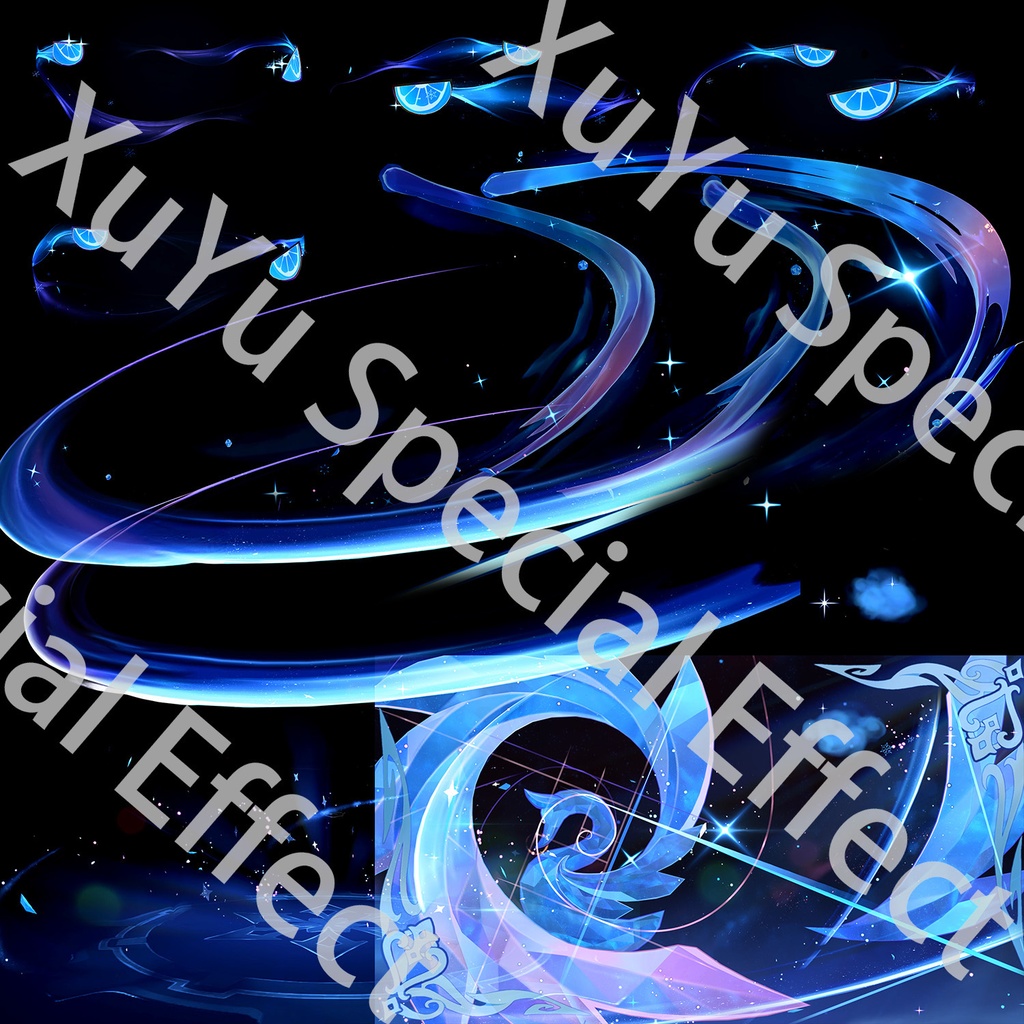 原神エスコフィエ  コスプレ用エフェクト｜Genshin Impact Escoffier Cosplay Effectキャラクタースキルのポスト合成に対応PNG/PSD+PNGデジタルファイル|即時自動発送