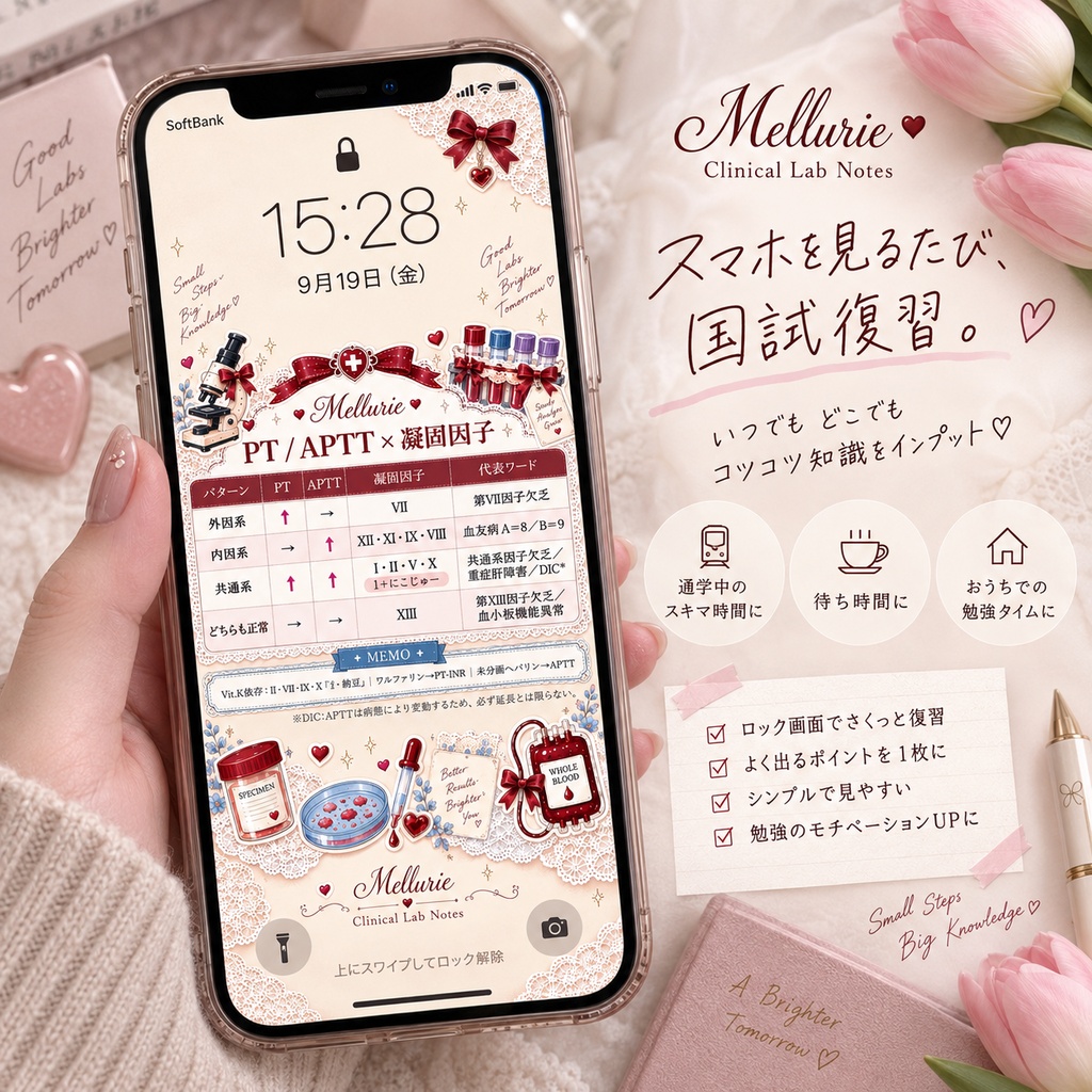【無料】臨床検査技師 国試待受|PT・APTT×凝固因子|Mellurie