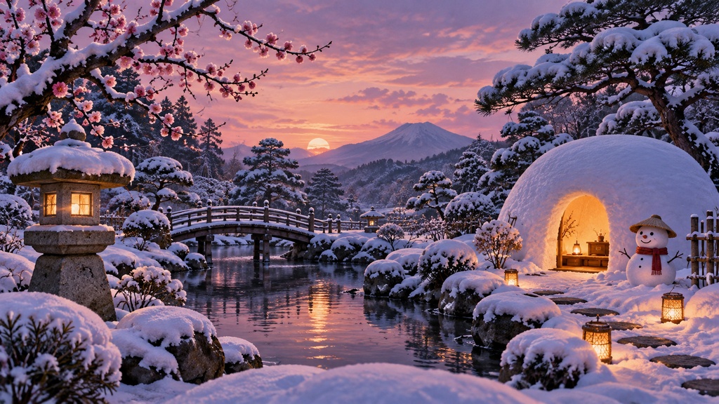 日本の四季 Frame TV Art 4枚セット、桜・富士山・紅葉・雪景色、4Kデジタルアート