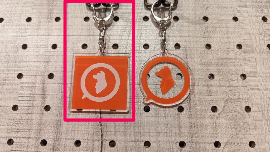 わんコメロゴアクリルキーホルダー(四角)