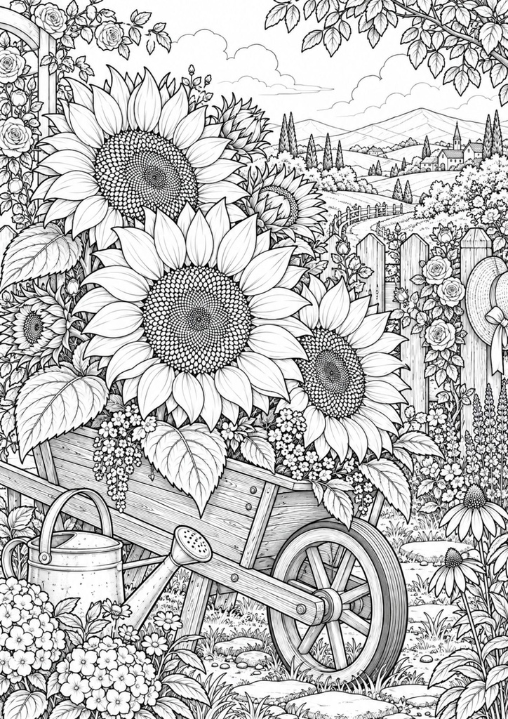 花の細密アート塗り絵30選|大人のための華やかな花の塗り絵【A4・PDF】