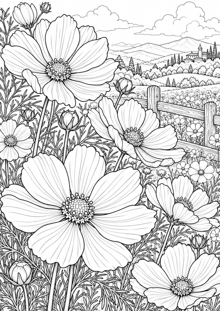 花の細密アート塗り絵30選|大人のための華やかな花の塗り絵【A4・PDF】