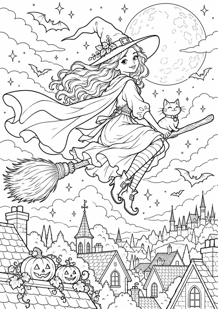 【無料配布】ハロウィン塗り絵3枚セット|A4・PDFダウンロード|大人・子ども・介護レクにも