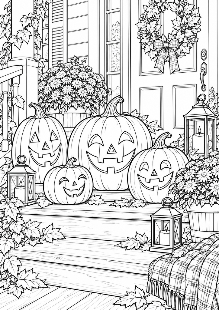 【無料配布】ハロウィン塗り絵3枚セット|A4・PDFダウンロード|大人・子ども・介護レクにも