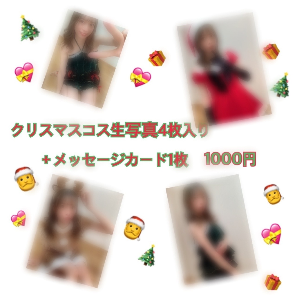 《12月中のみ販売》クリスマスコス生写真4枚入り＋メッセージカード1枚　