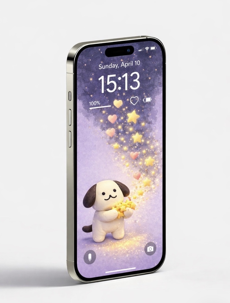 スマホを見るたび癒されるコロコロわんたんのiPhone壁紙🐶（キラキラ✨）