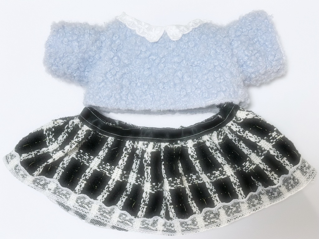 秋冬のおでかけお洋服セット(胴体13cmぬいぐるみ向け)
