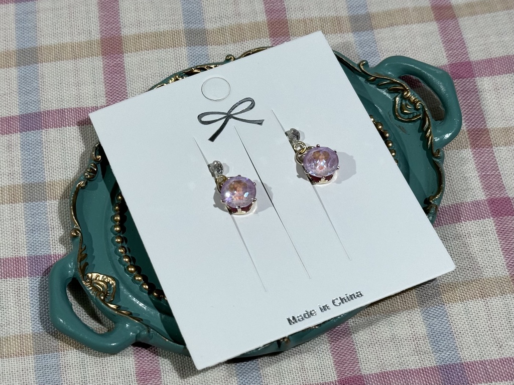 8mmストーンノンホールピアス