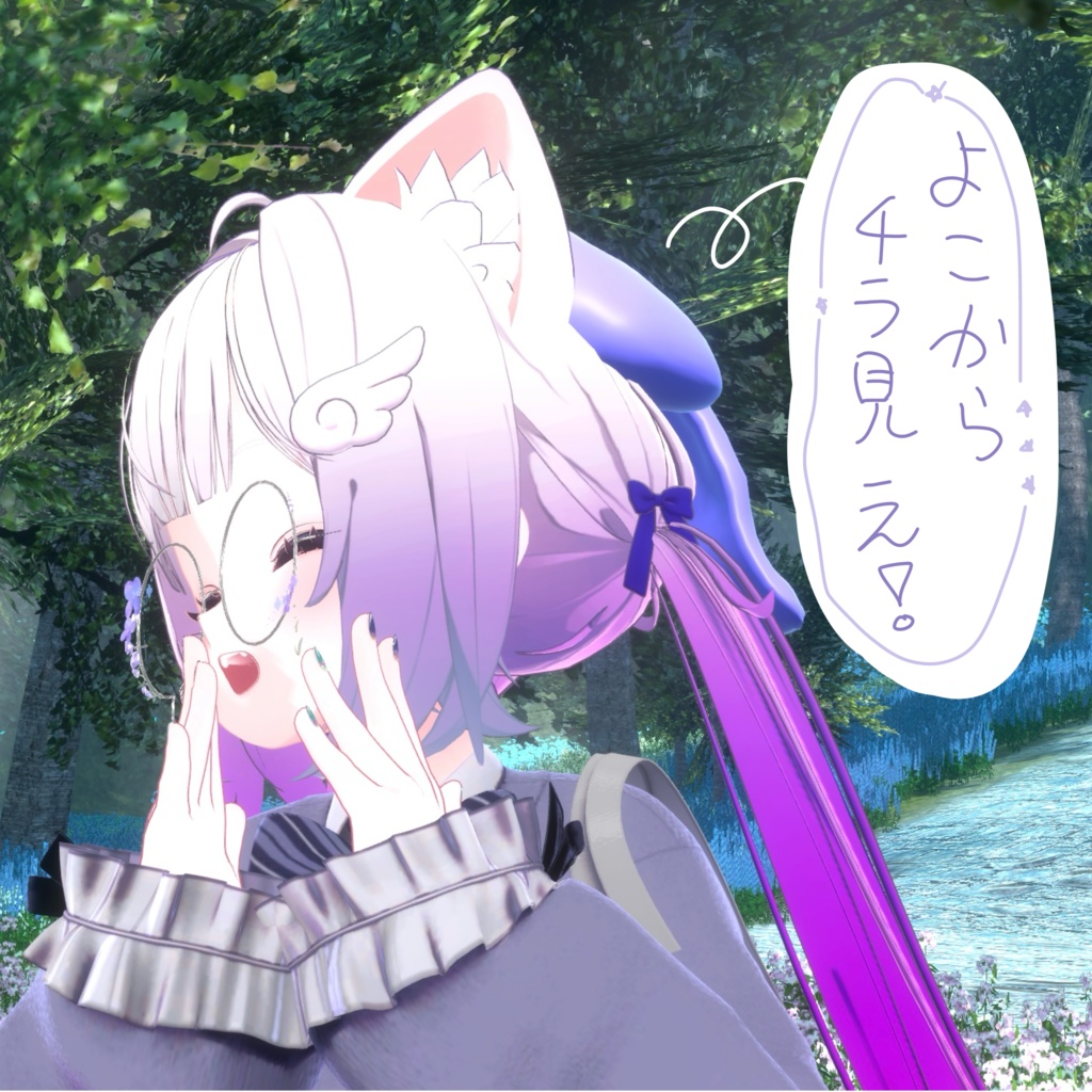 【シフォン対応】大きなヘッドリボン_紫