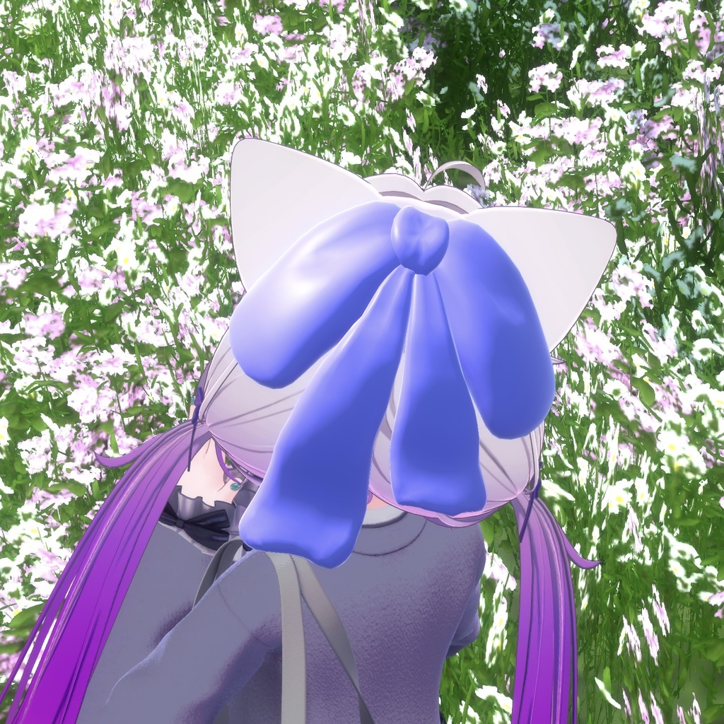 【シフォン対応】大きなヘッドリボン_紫