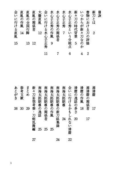 新々刀妄想考察集