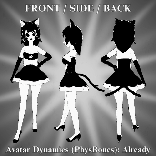 Inky Cat - オリジナル3Dモデル【VRChat (PC & Quest) / VRM】