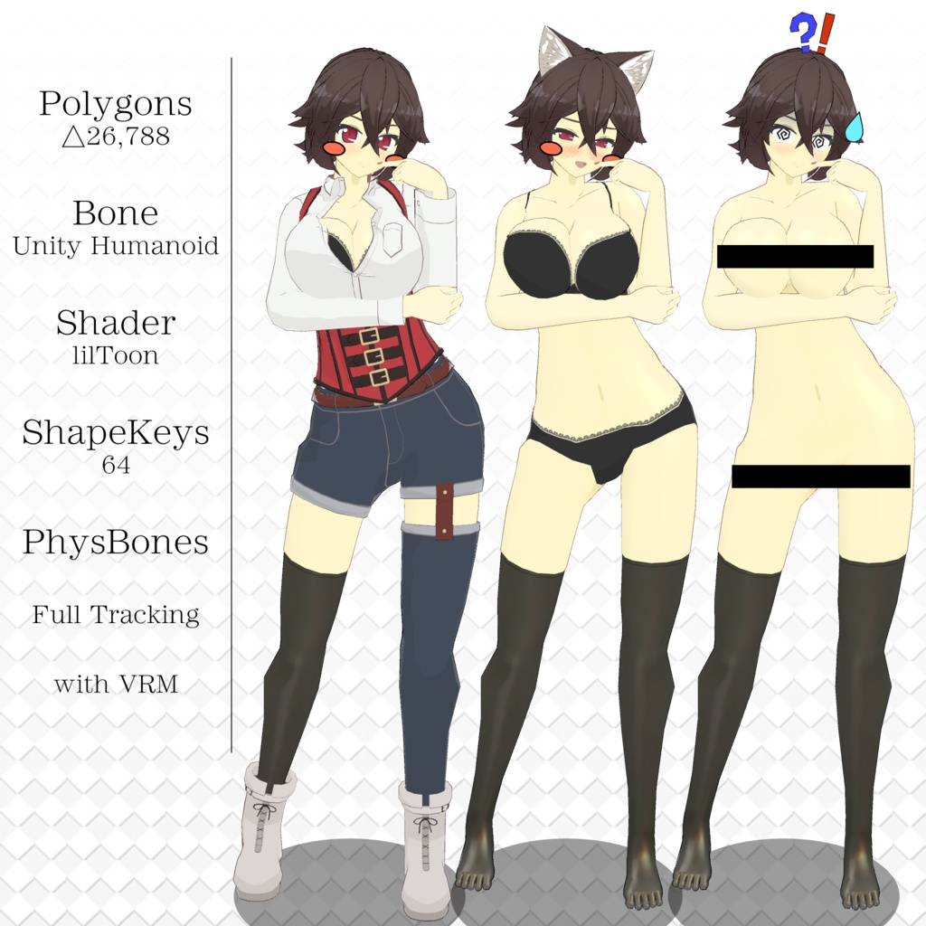 ヒナゴ / Hinago - オリジナル3Dモデル【VRChat (PC & Quest) / VRM】