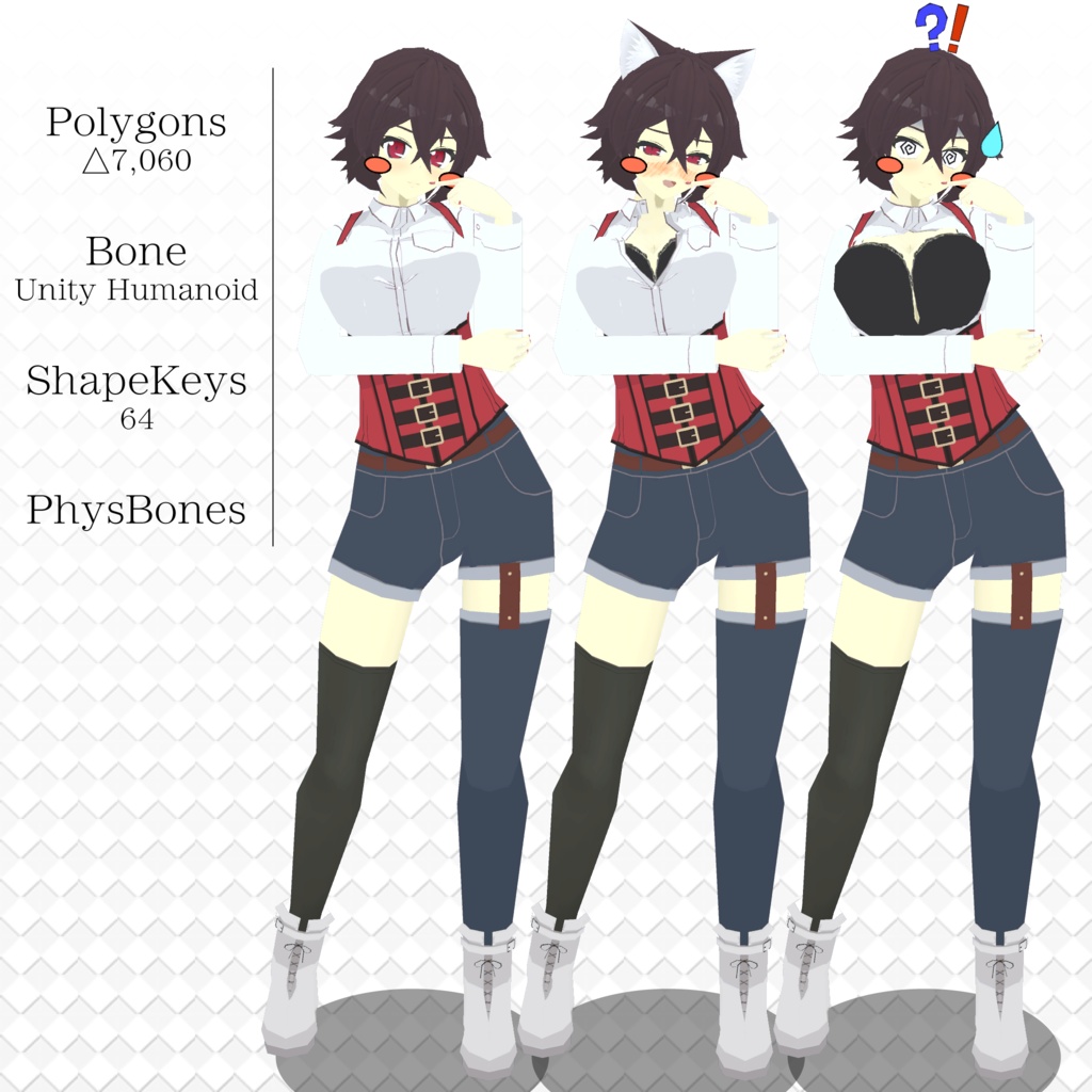 ヒナゴ / Hinago - オリジナル3Dモデル【VRChat (PC & Quest) / VRM】