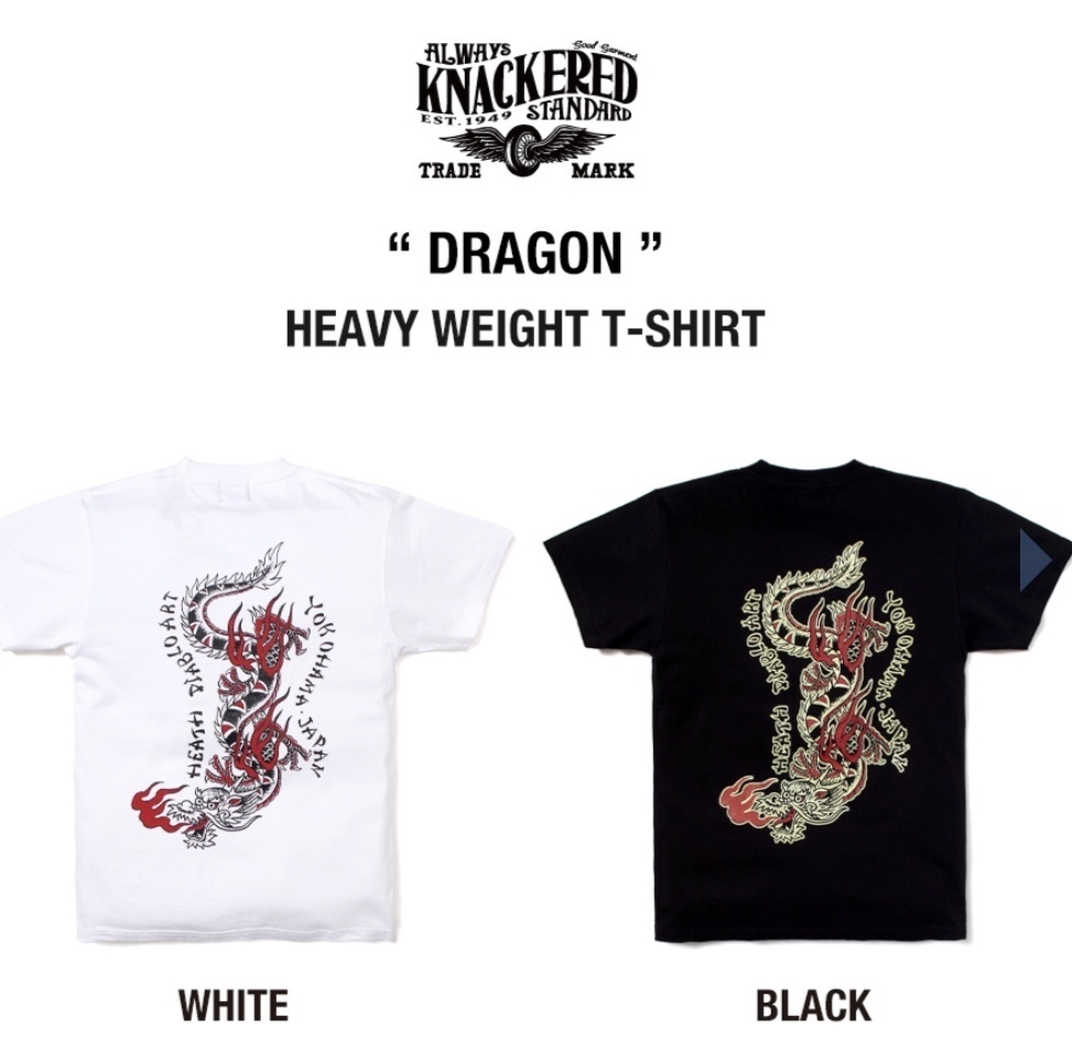 Knackered X Diablo Art 白dragon Heavy Weight T Shirt White Diabloart Booth