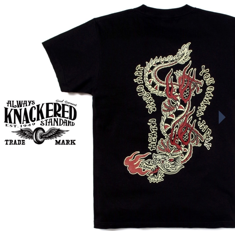 Knackered X Diablo Art Dragon Heavy Weight T Shirt Black Diabloart Booth