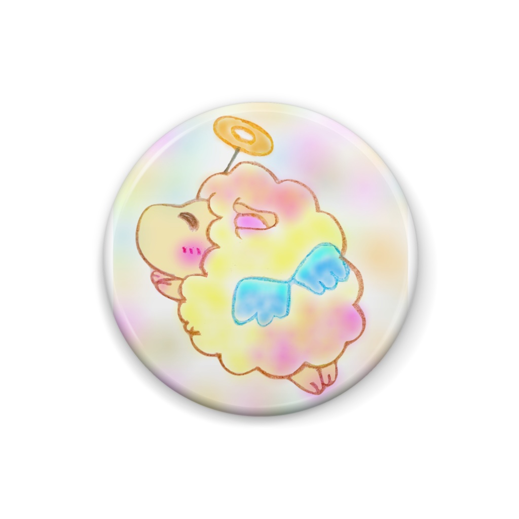 虹色ひつじくん缶バッジ