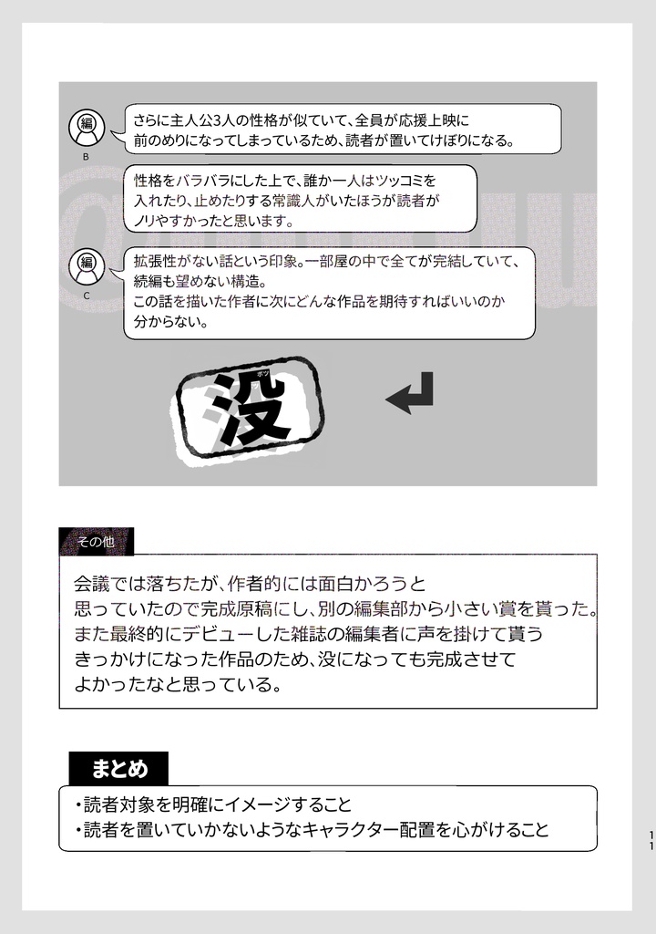 ボツ企画29本とボツ期間を生きていく方法 -11年かけて1回しか商業誌に掲載 されない無名作家でもメンタルを病まない&金銭的に困窮しない方法について-