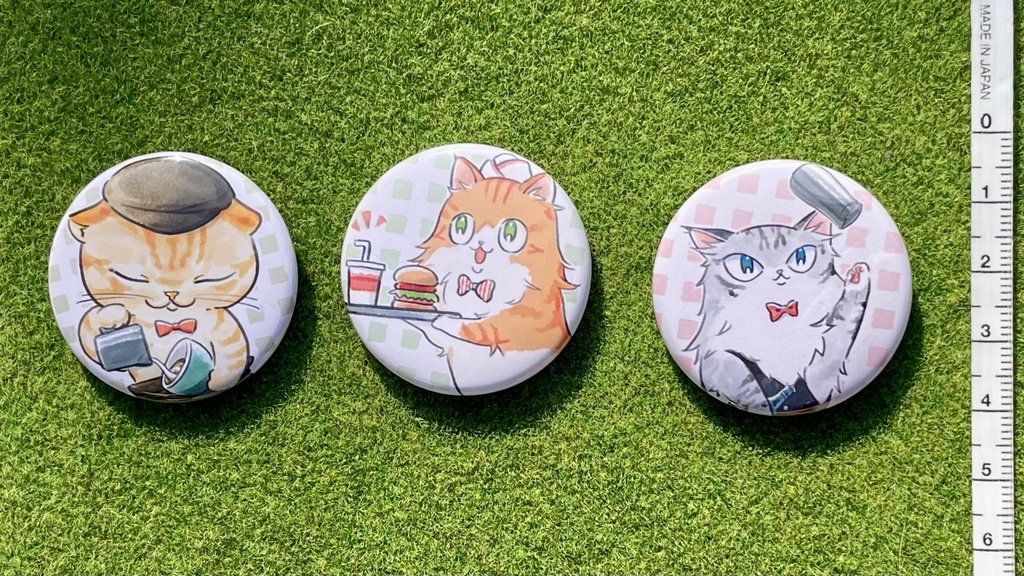 ゆるかわカフェ猫_缶バッジ【3個セット】