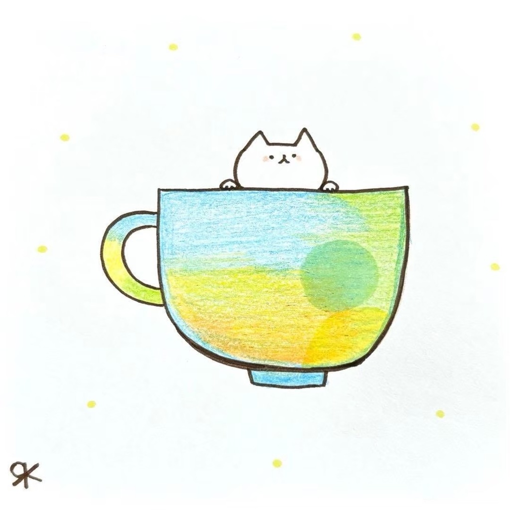 【147】【猫の絵】オリジナルアナログ手描き自作創作アート作品可愛いイラスト原画