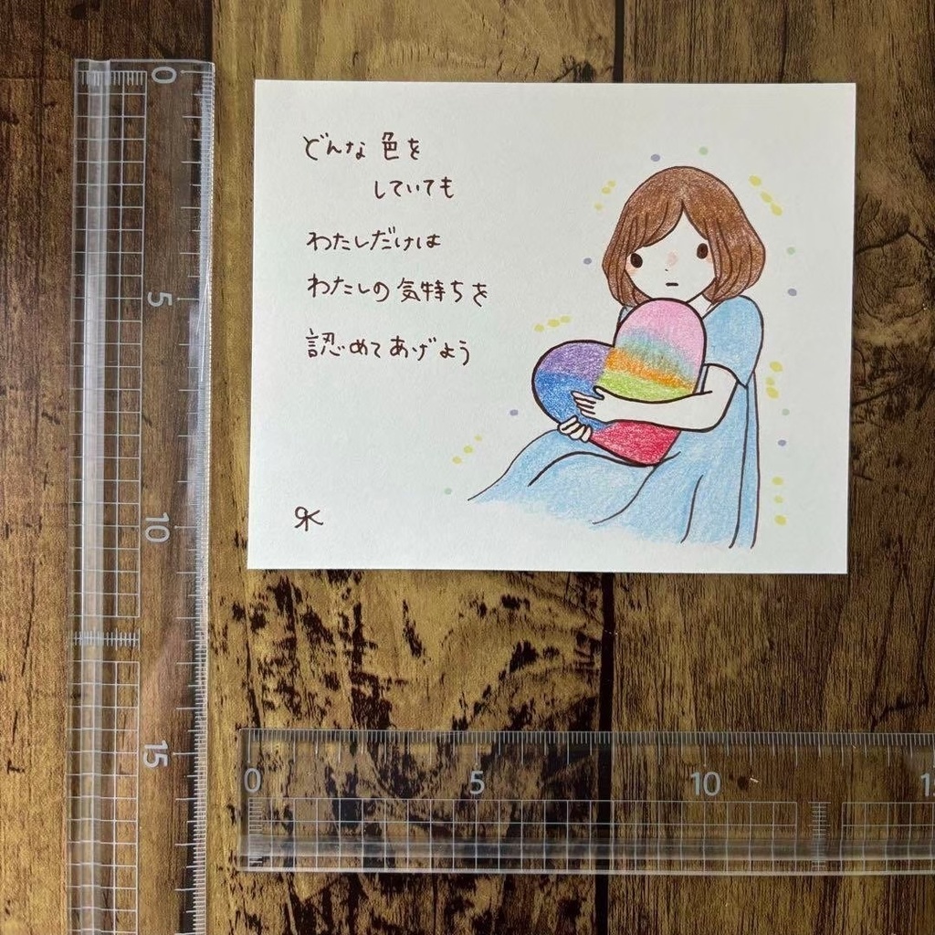 【250】【女の子の絵と言葉】オリジナルアナログ手描き色鉛筆自作創作イラスト原画